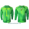 Camiseta de fútbol Portero Manga Larga Brasil Alisson Becker 1 Segunda Equipación Mundial 2022 - Hombre